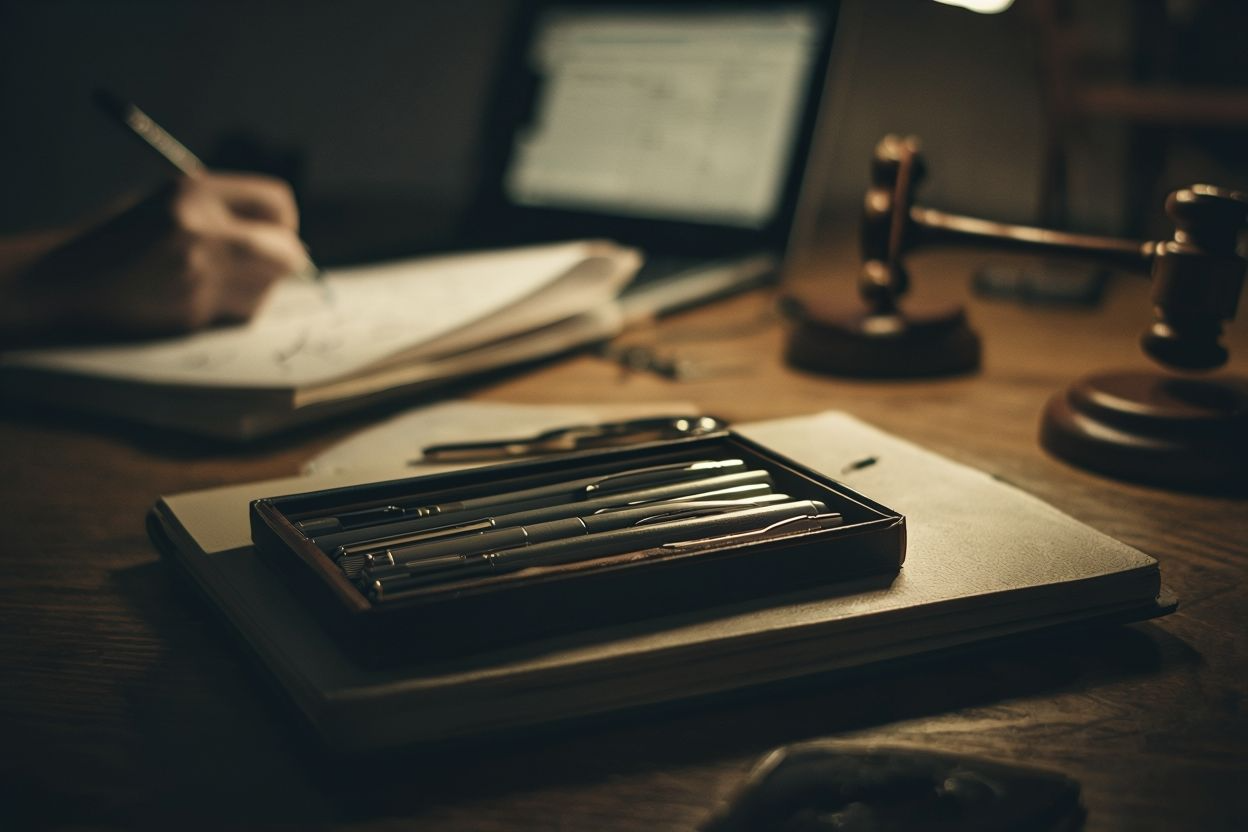 Cozy Study Setup With Warm Lighting And Stationery